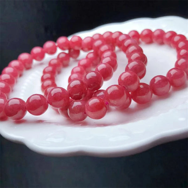 Red Rhodonite Bead Bracelet-ToShay.org