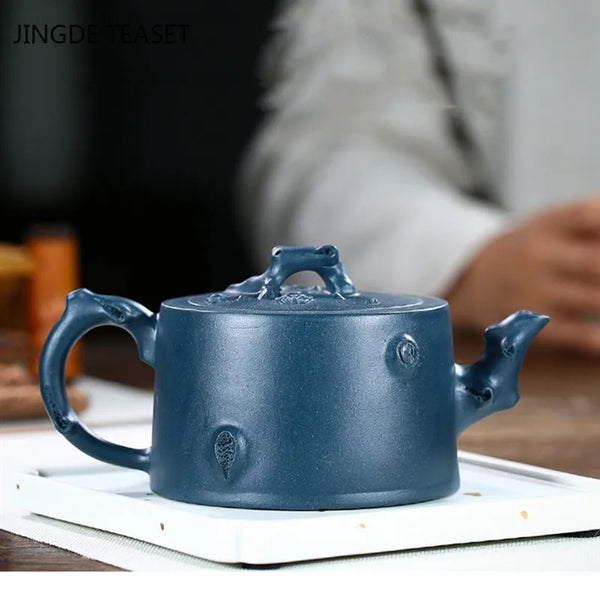 Blue Plum Tree Clay Teapot-ToShay.org