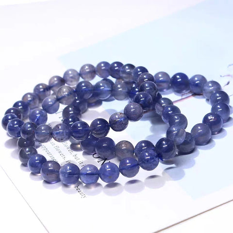 Blue Dichroite Bead Bracelet-ToShay.org