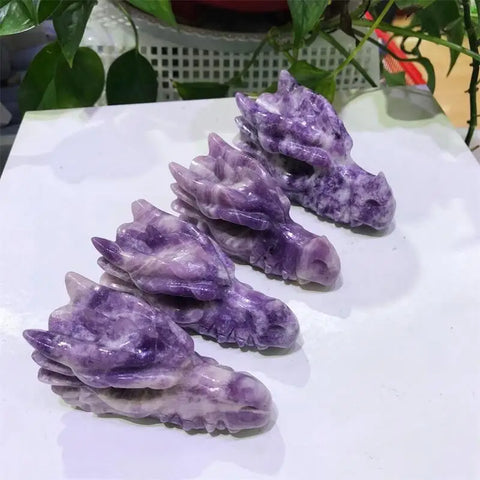 Purple Lepidolite Dragon Skull-ToShay.org