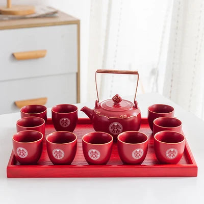 Red Ceramic Tea Sets-ToShay.org