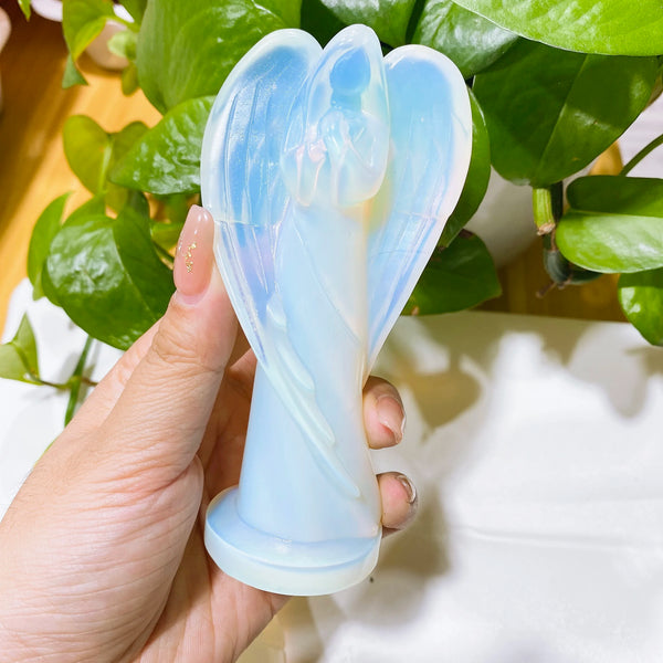 White Opalite Angel Statue-ToShay.org