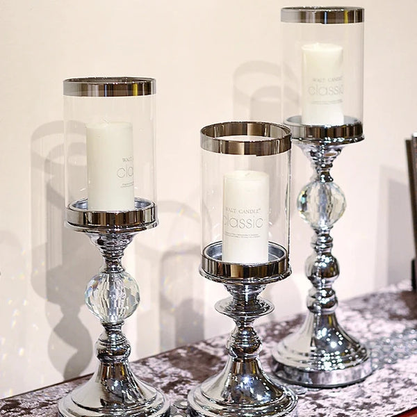 Crystal Glass Candle Holders-ToShay.org