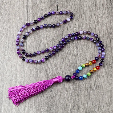 Purple Amethyst Mala Beads-ToShay.org