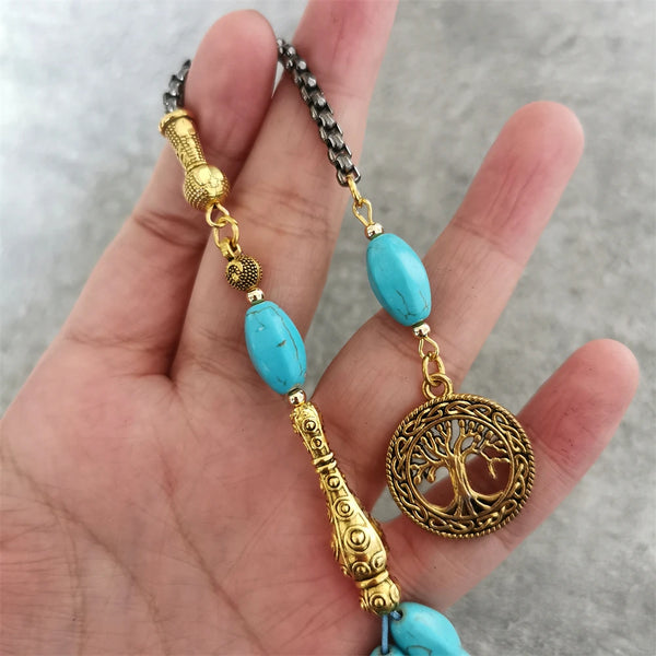 Blue Turquoise Prayer Beads-ToShay.org