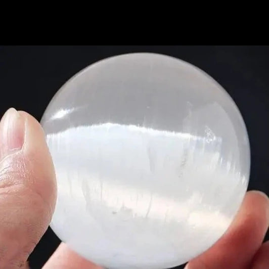 White Selenite Crystal Ball-ToShay.org