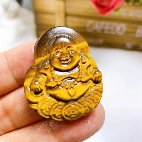 Yellow Tiger Eye Stone Buddha-ToShay.org