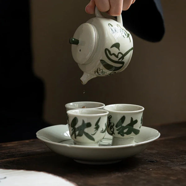 Glazed Ceramic Painted Teapot-ToShay.org