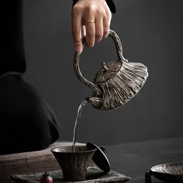 Stoneware Lotus Seedpod Teapot-ToShay.org