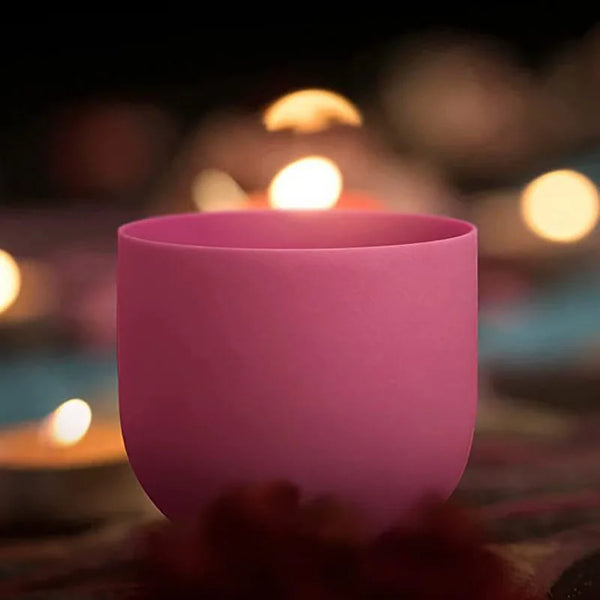 Pink Frosted Crystal Bowl-ToShay.org