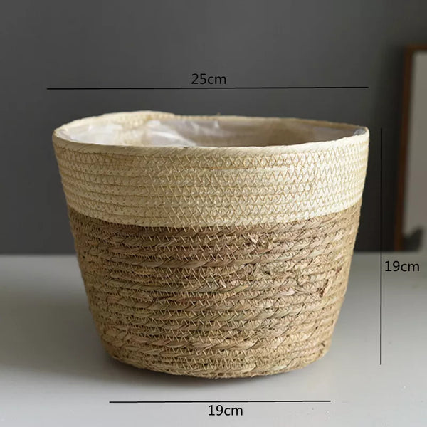 Straw Pot Plant Basket-ToShay.org