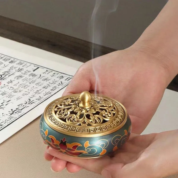 Glazed Copper Incense Burner-ToShay.org