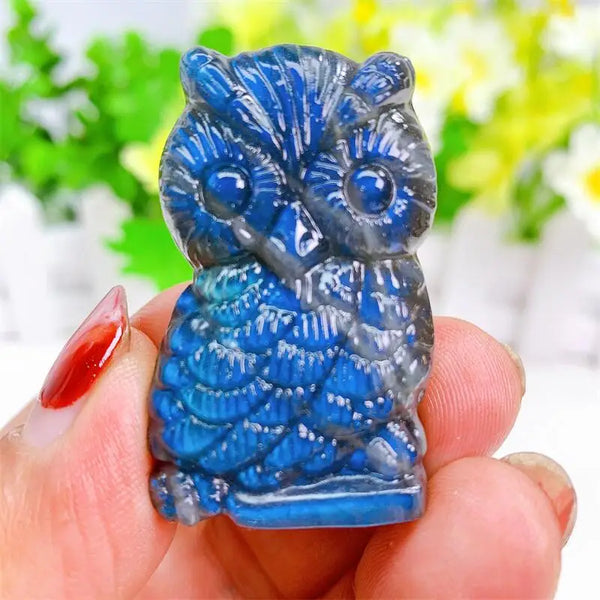 Blue Labradorite Owl-ToShay.org