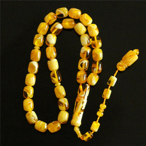 Yellow Amber Prayer Beads-ToShay.org