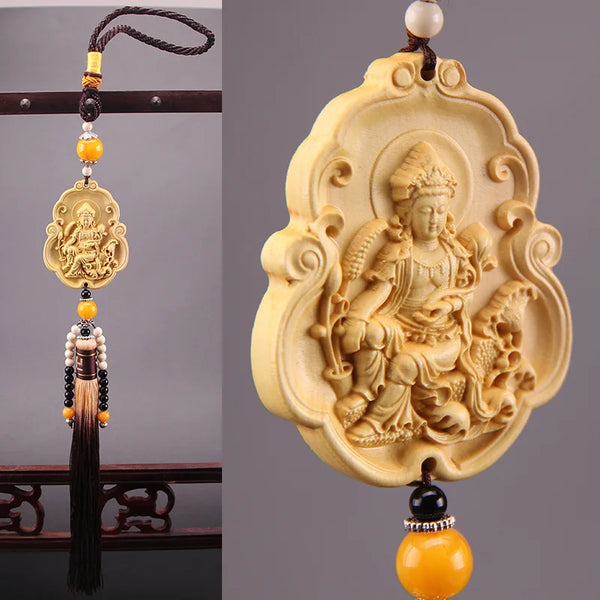 Wood Guanyin Buddha Pendant-ToShay.org