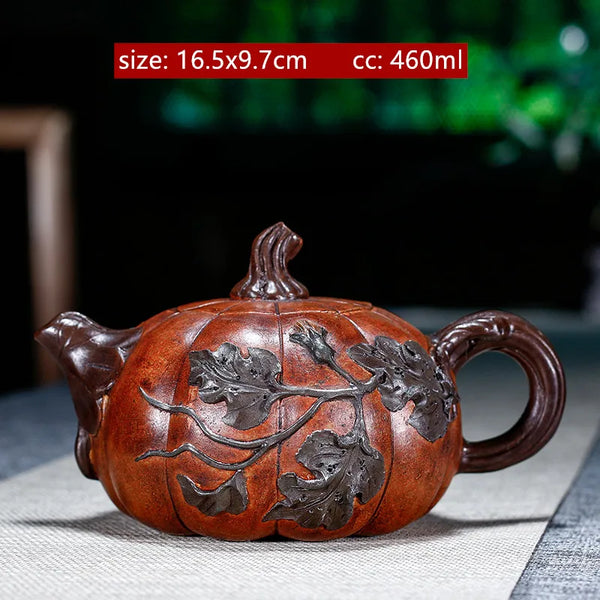 Pumpkin Clay Teapot-ToShay.org