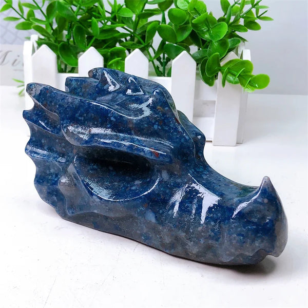 Blue Aventurine Dragon Skull-ToShay.org