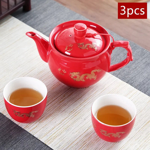 Red Ceramic Tea Sets-ToShay.org