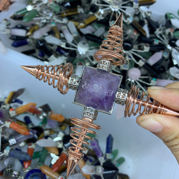 Rose Gold Spring Amethyst Pyramid-ToShay.org