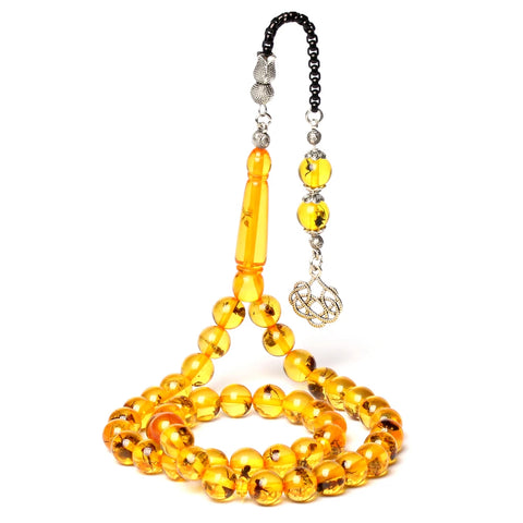 Yellow Amber Insect Prayer Beads-ToShay.org