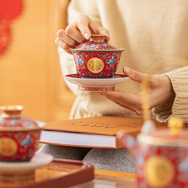 Red Ceramic Tea Sets-ToShay.org