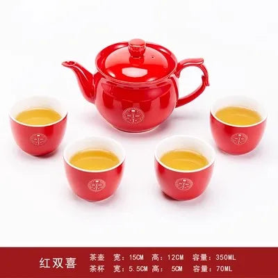 Red Ceramic Tea Sets-ToShay.org