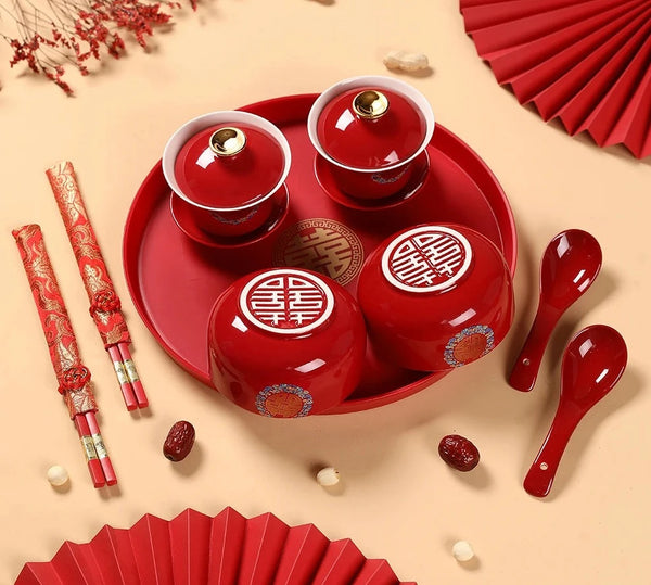 Red Ceramic Tea Bowls-ToShay.org