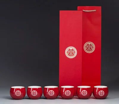 Red Ceramic Tea Cups-ToShay.org