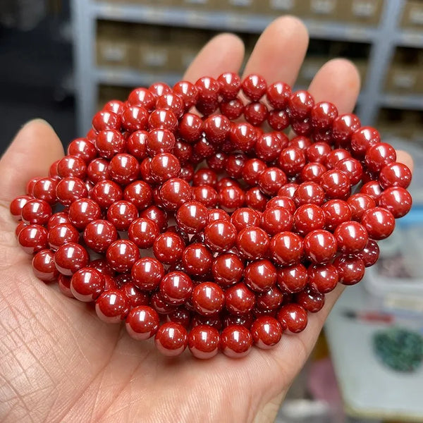 Red Cinnabar Bead Bracelet-ToShay.org