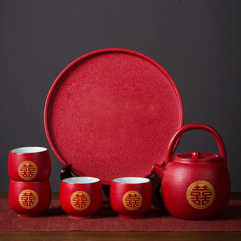 Red Ceramic Tea Sets-ToShay.org