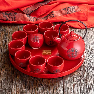 Red Ceramic Tea Sets-ToShay.org