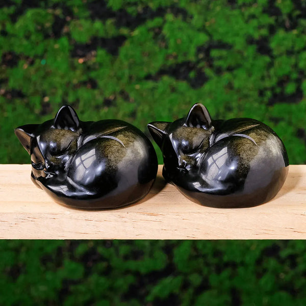 Black Gold Obsidian Cat-ToShay.org