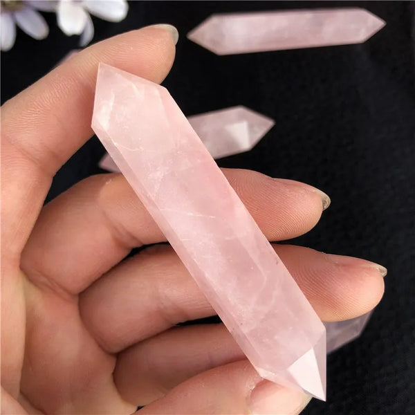 Pink Rose Quartz Double Point-ToShay.org