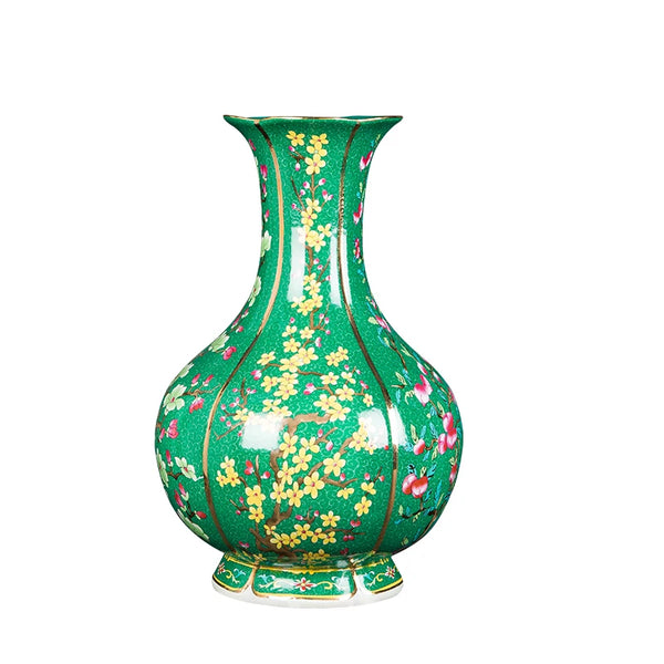 Green Enamel Ceramic Vase-ToShay.org