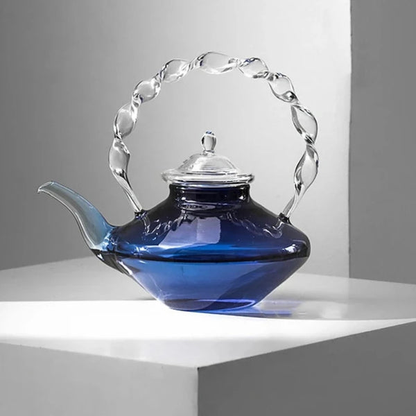 Blue Glass Teapot-ToShay.org