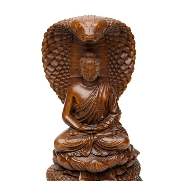 Wood Serpent Buddha Statue-ToShay.org