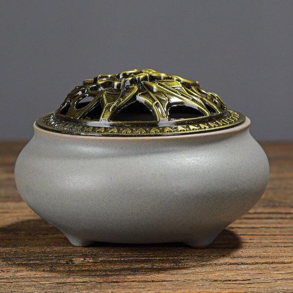 Glazed Celadon Incense Burner-ToShay.org