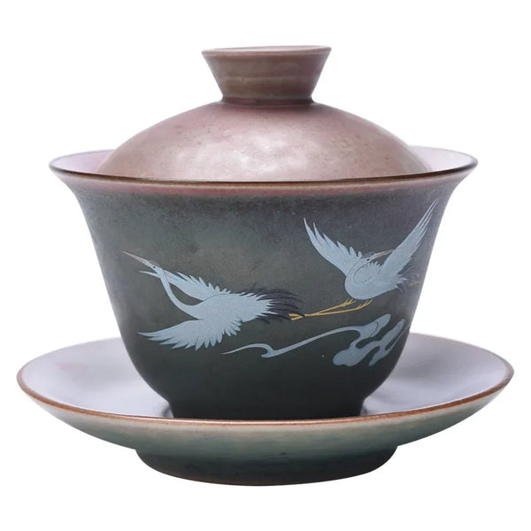 Crane Covered Tea Bowl-ToShay.org