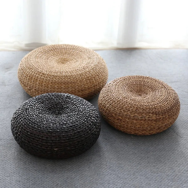 Weave Straw Pouf-ToShay.org