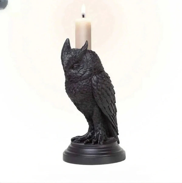 Black Owl Candle Holder-ToShay.org