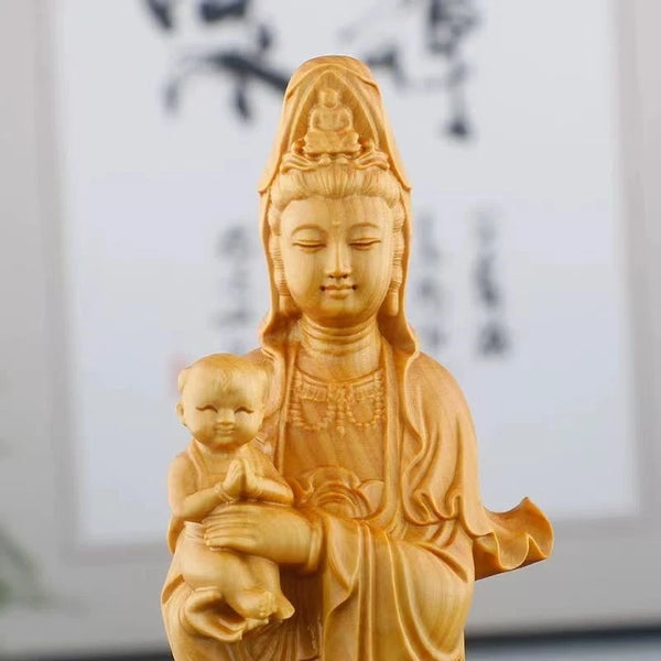 Wood Guanyin Bodhisattva-ToShay.org