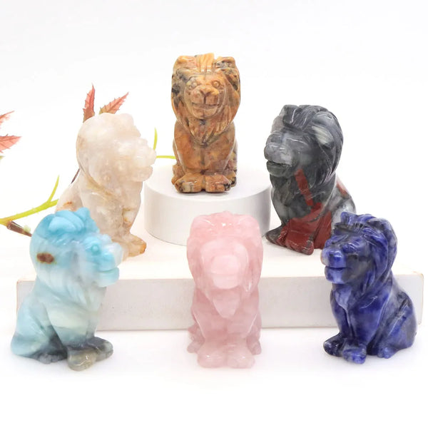 Mixed Crystal Lion Statues-ToShay.org