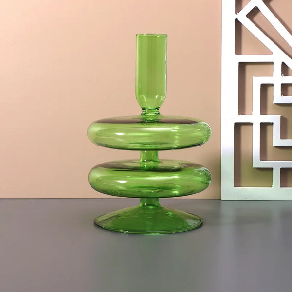 Glass Coloured Candlesticks-ToShay.org