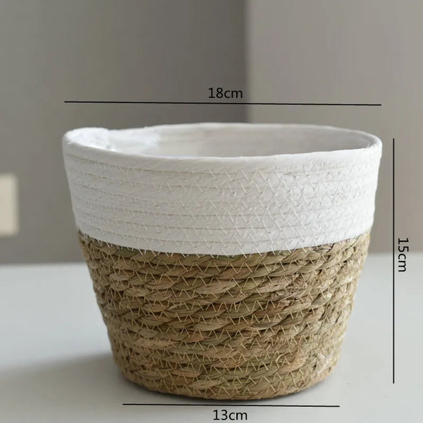 Straw Pot Plant Basket-ToShay.org