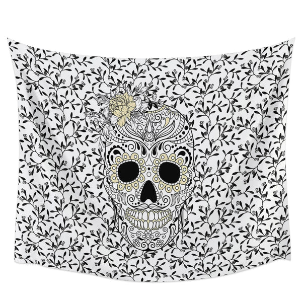 Black Skull Lace Tapestry-ToShay.org