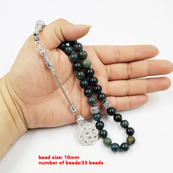 Green Watergrass Agate Prayer Beads-ToShay.org