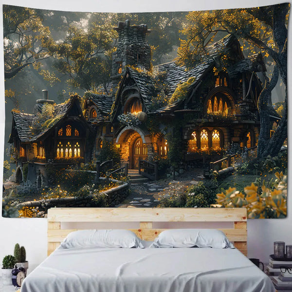 Forest Cottage Tapestry-ToShay.org