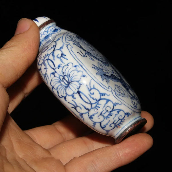 Blue White Dragon Snuff Bottle-ToShay.org