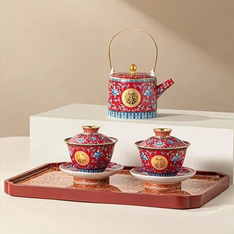 Red Ceramic Tea Sets-ToShay.org