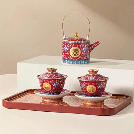 Red Ceramic Tea Sets-ToShay.org